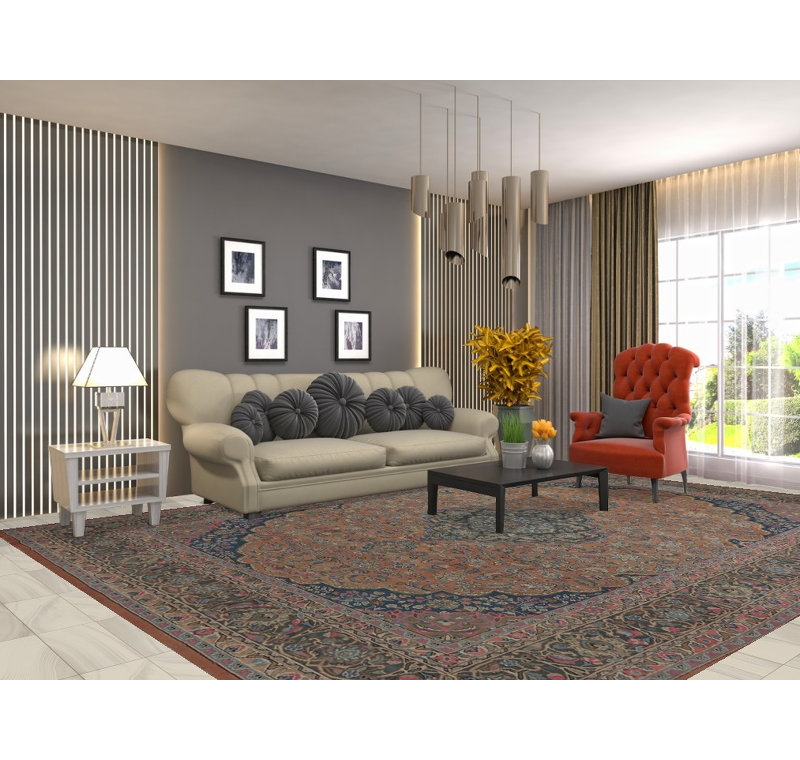 Tapis traditionnel orange 10x13