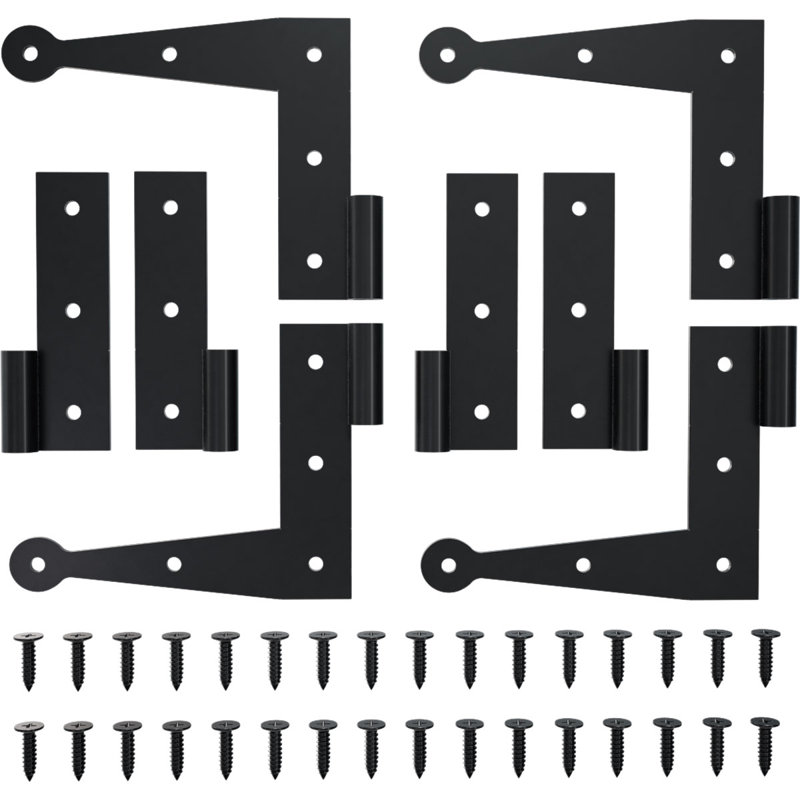 Charnière en L SteelTek avec ensemble de volets décalés de 0 po, pour des hauteurs de 60 à 80 po (comprend 2 paires de charnières en L, 2 paires de charnières plates)