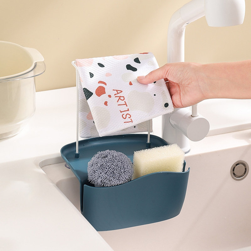Kitchen Sink Storage Rack Sponge Rack, Blue