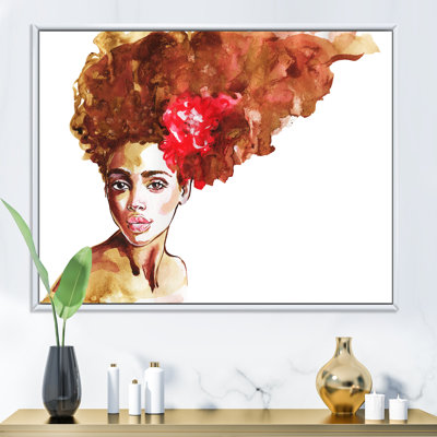 Portrait of Young African American Woman II - Photographie à cadre flottant sur toile