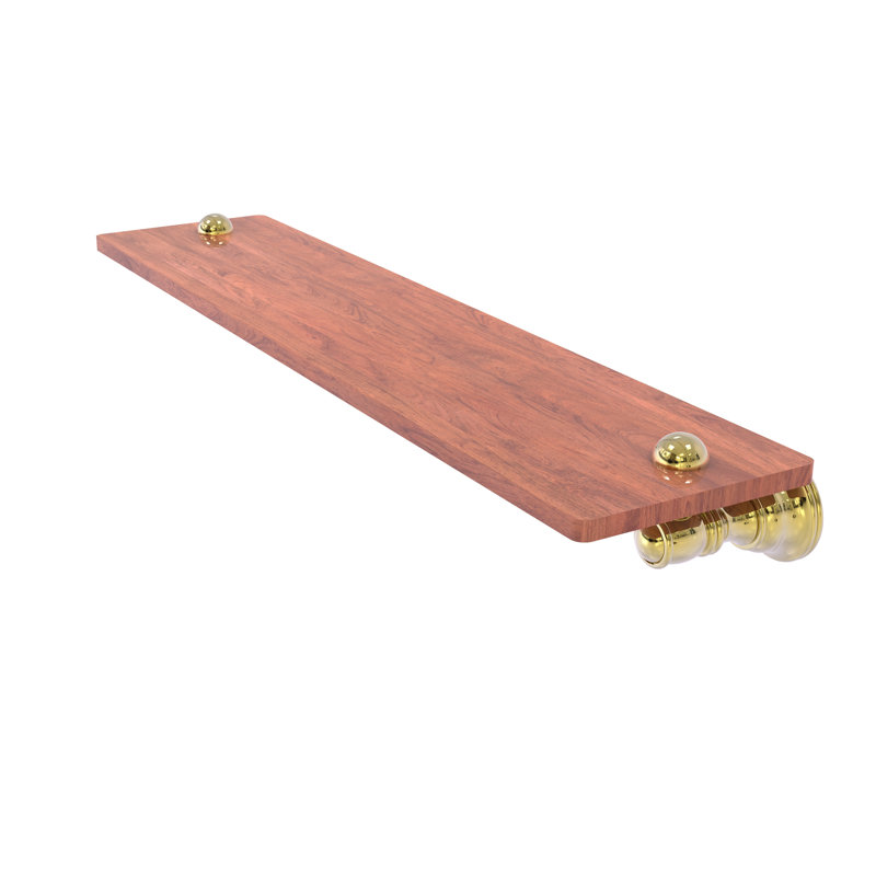 Freyja Ironwood Bracket Shelf, Unlacquered Brass, 2.4" H x 22" W x 5.54" D