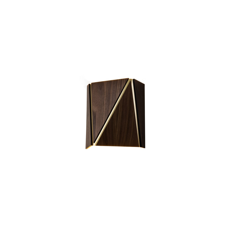 Plafonnier encastré 1 lumière Calx, Noyer / aluminium brossé, 2700 K