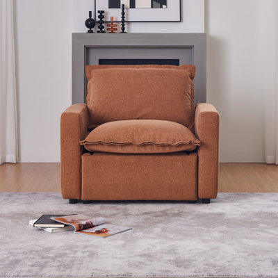Zero Gravity Power Recliner Chair, Cloud Reclining Sofa with USB & Type-C ports-Orange