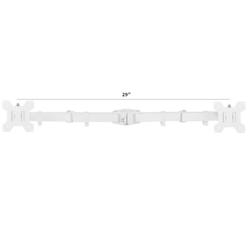 White Adjustable Dual Monitor Arm Desk Mount Stand