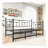 Twin Size Daybed Metal Frame with Trundle Set, Twin Day Bed Sofa, Daybed and Roll Sofa Bed for Guest Room, Bedroom, Living Room, Victorian Style, Black