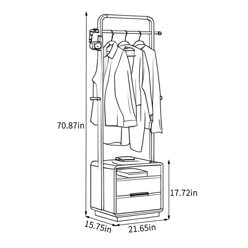 Élégante garde-robe à bord arrondi avec grand rangement