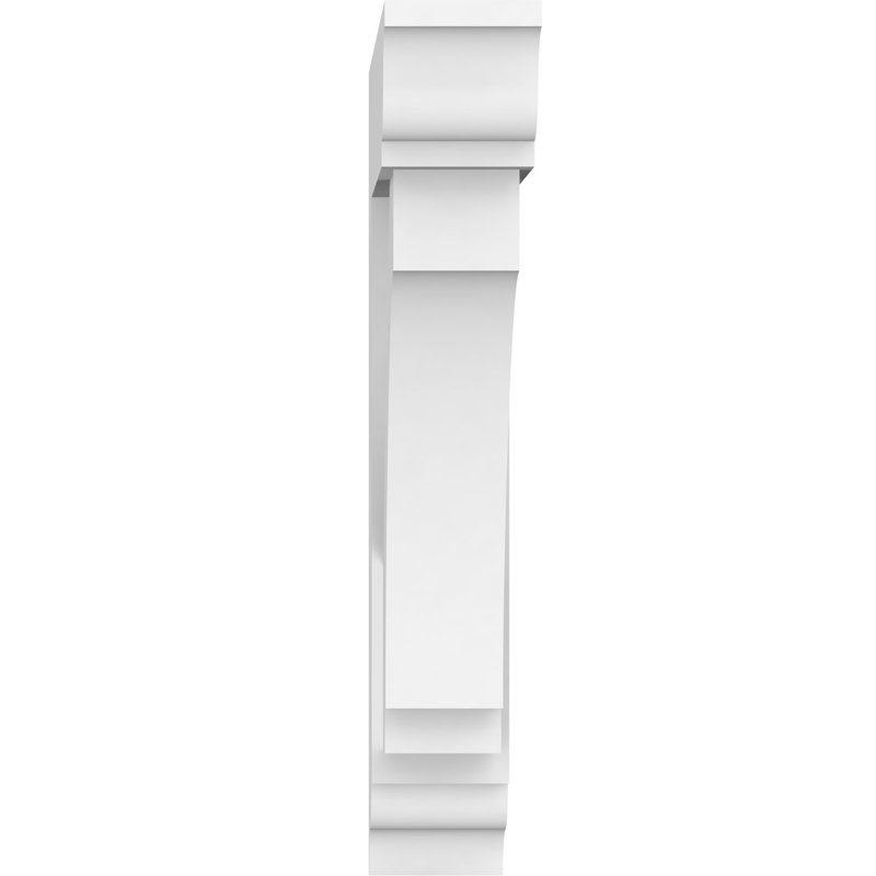 3"W x 14"D x 18"H Standard Imperial Architectural Grade PVC Bracket With Traditional Ends, 18" H x 3" W x 14" D