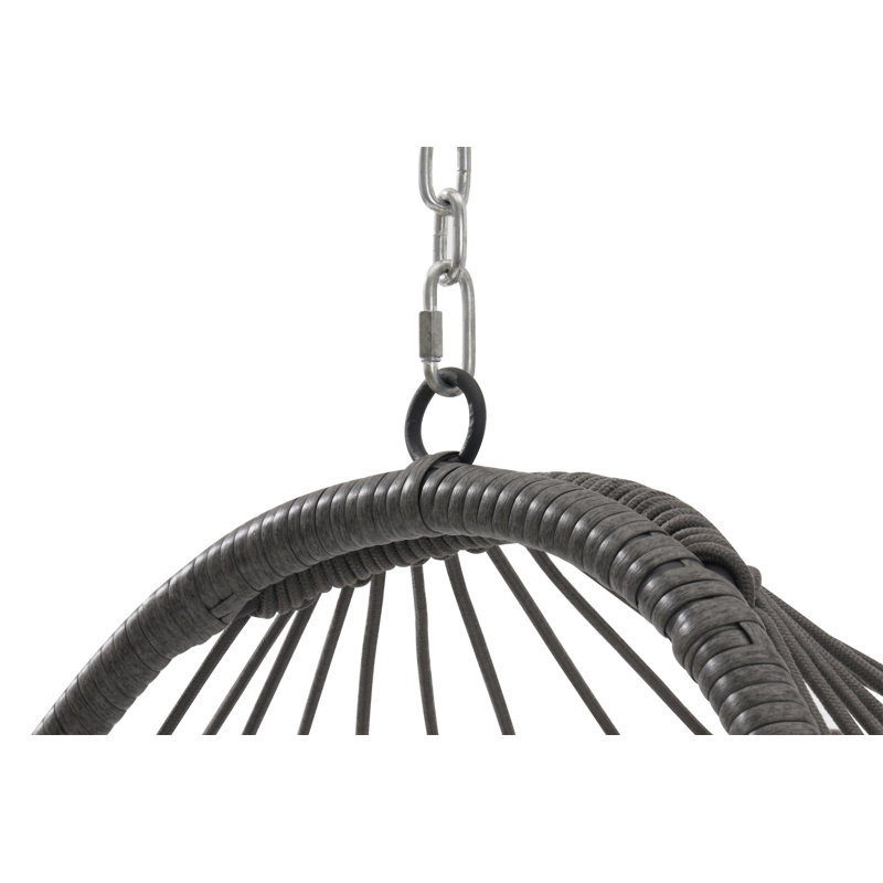 Balancelle en rotin, Gris foncé / beige