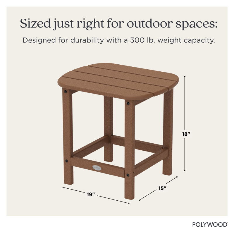 POLYWOOD South Beach 18" Side Table, Teak