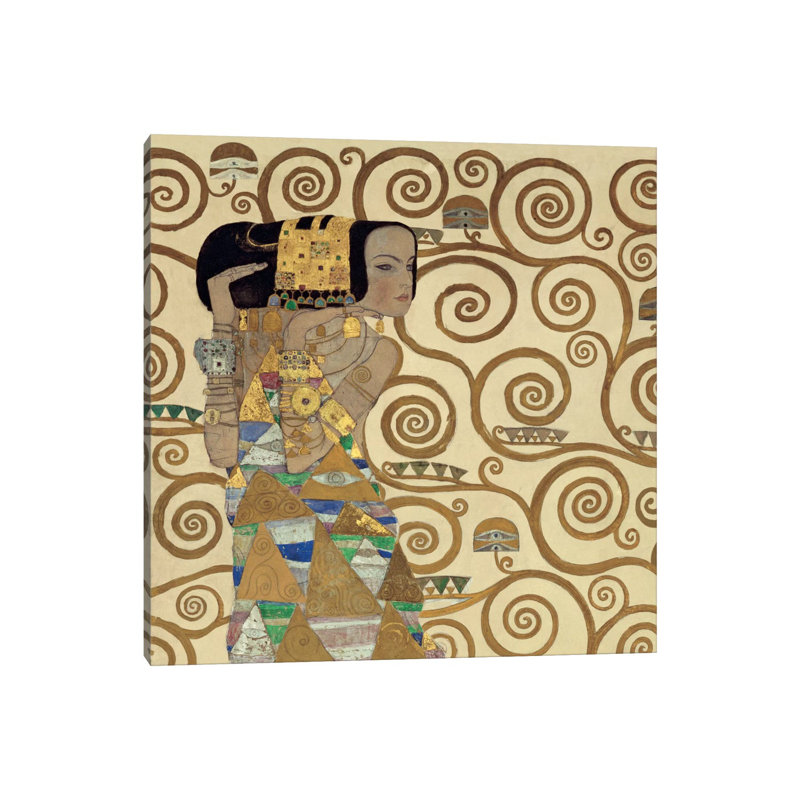 Expectation, Square by Gustav Klimt - Wrapped Canvas Painting, 93.98 cm H x 93.98 cm W x 1.91 cm D