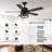 52'' Farmhouse Caged Ceiling Fan With Light Kit and Remote, Dual Finish Blades Reversible Ceiling Fan with light