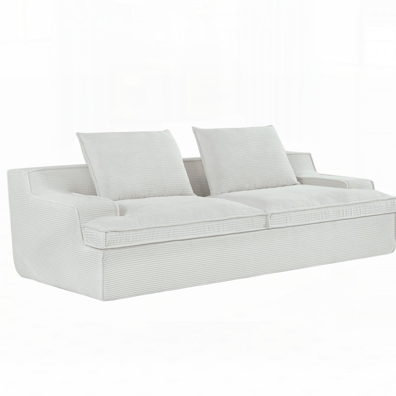 Boneless Compression Foam oversized sofa, Ivory
