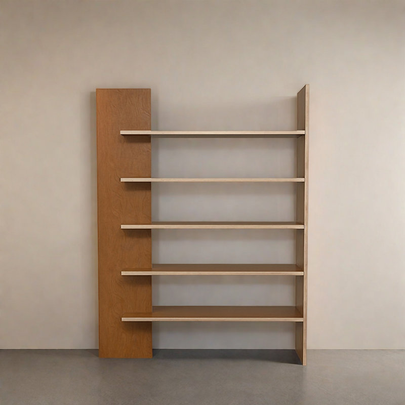 Bibliothèque durable et tendance, (5 tablettes) H 70,8 po x l 59 po x P 15,7 po, Tanné