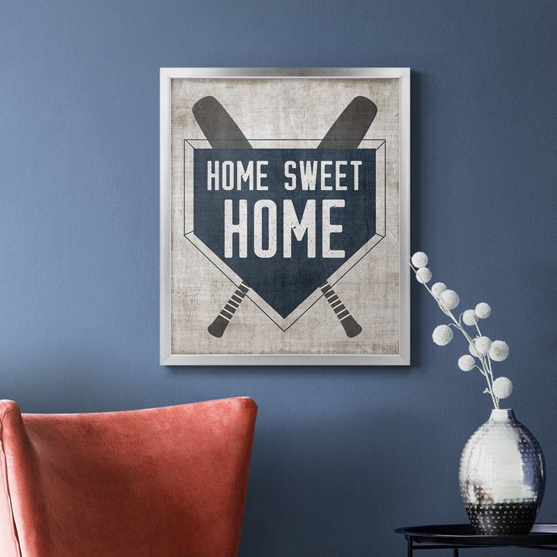 Toile encadrée de qualité supérieure Home Sweet Home Base - prête à être accrochée, Argent patiné, H 20 po x l 16 po