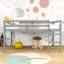 Lit mezzanine double avec rangement spacieux et échelle-1486567440
