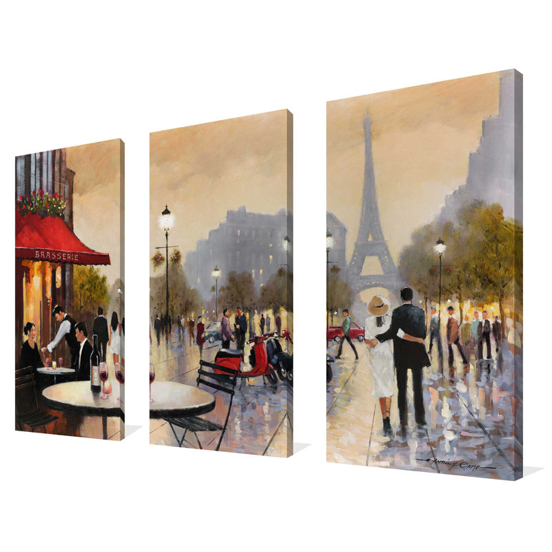 " Paris Stroll " 3 - Pieces, 24" H x 36" W x 0.75" D