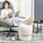 Repose-pieds rond moderne, tabouret rembourré en tissu avec siège rembourré pour le salon et le vestibule