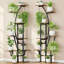 Support pour plante d'intérieur de style industriel de 63,2 po de hauteur avec lumières de croissance, 9 tablettes de présentation de plantes à cadre en métal (ensemble de 2)