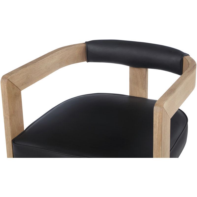 Chaise Manchester, Noir, Naturel brossé au métal