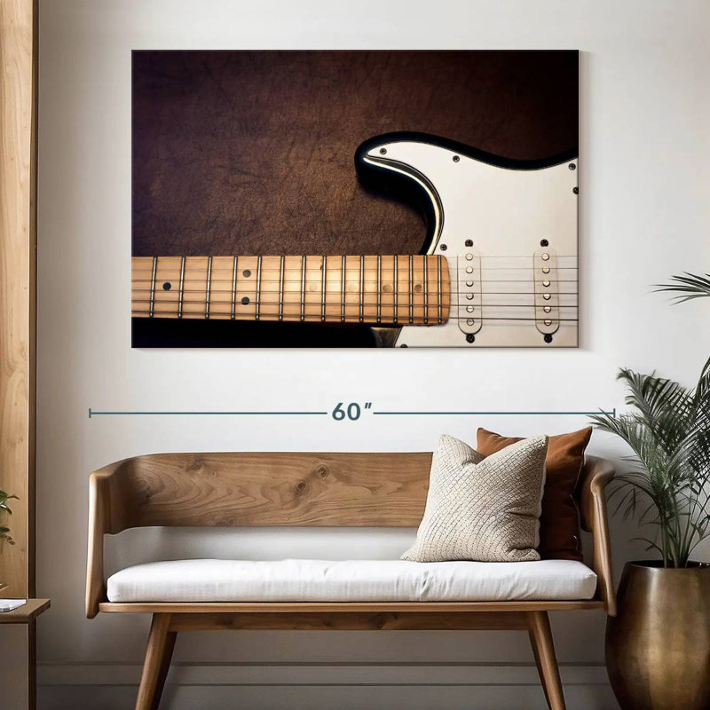 Abarca White Electric Guitar, 34" H x 51" W