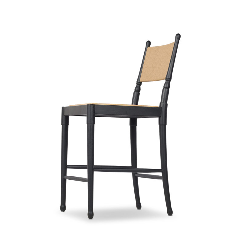 Fayth Bar Stool, Stained Black Ash, Counter Stool (25.5" Seat Height)