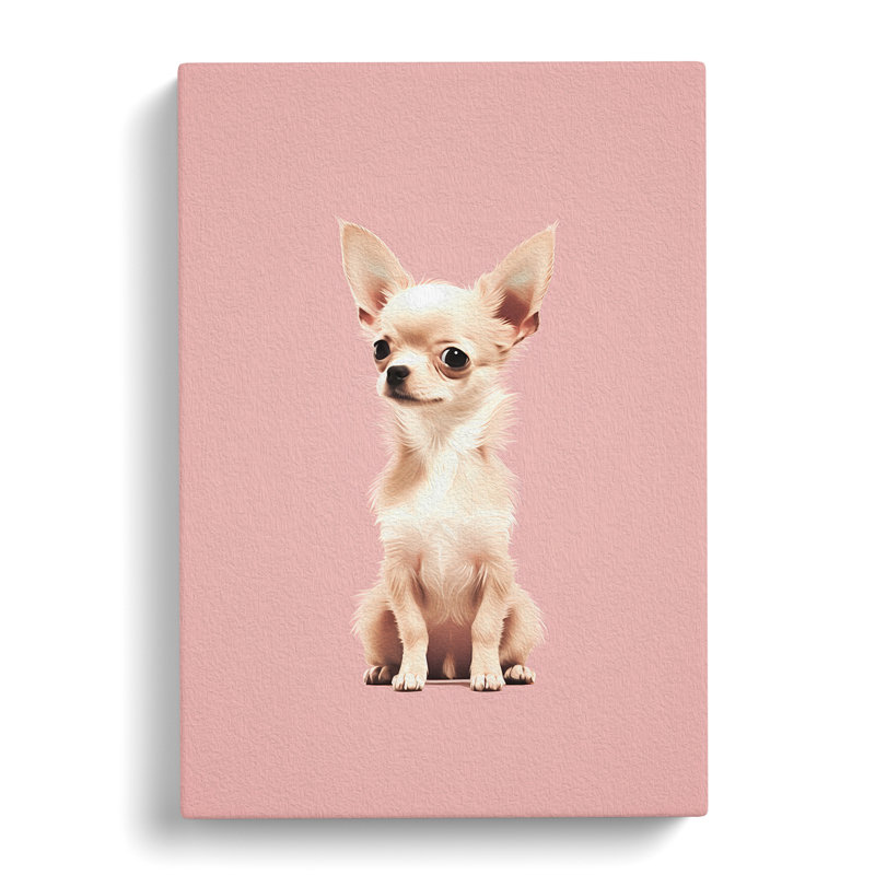 Chihuahua Minimalism - Wrapped Canvas, 50cm H x 35cm W x 3cm D