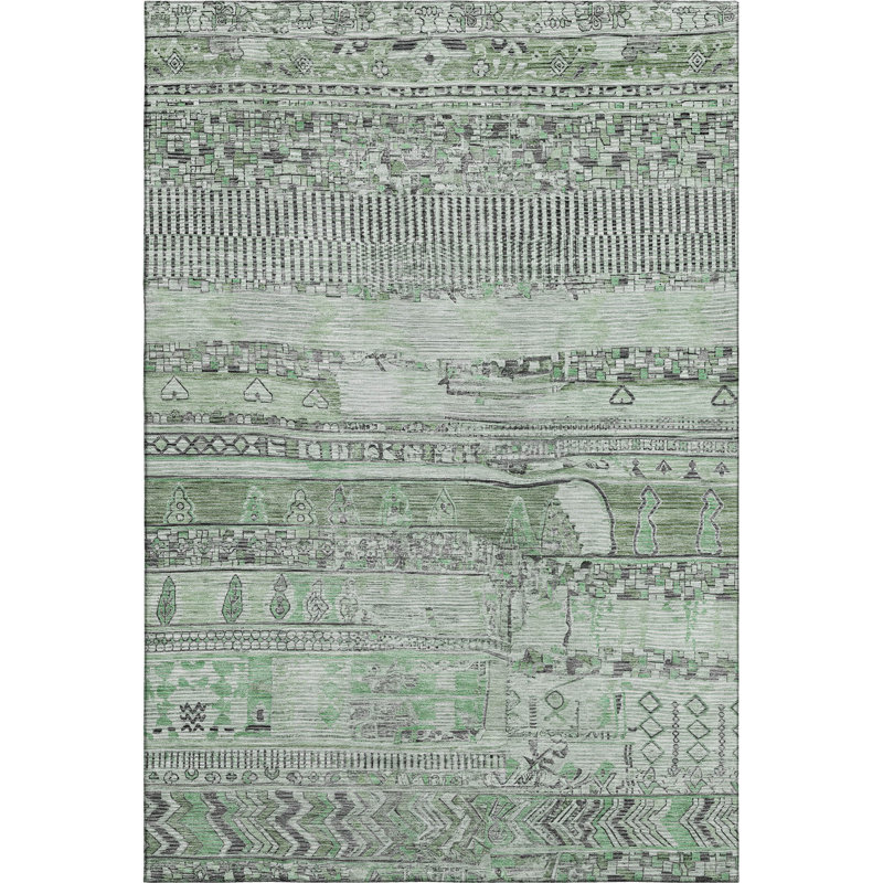 Premium Machine Washable Ashington AMF1835 Stripes Rug, Rectangle 10' x 14'