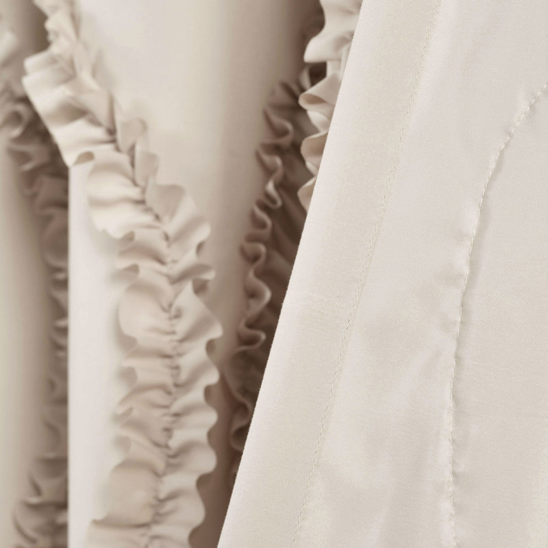 Lush Decor Avon Ruffle Room Darkening Single Curtain Panel, 54" W x 84" L, Neutral