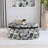 St. Helena Indigo Blue Oval Upholstered Storage Ottoman