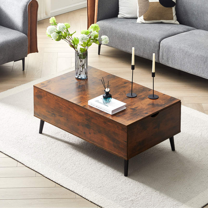 Lift Top Coffee Table with Storage, Brown