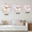 Florales blanches sur fond de lavande rustique doré chic - horloge murale moderne-59913939