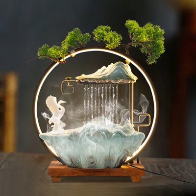 Interior Decoration Tabletop Water Fountain With LED Lights & Mist