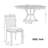  Extendable Round Dining Table Set with Solid Wood Base and 4 Upholstered Chairs, Vintage Finish-1078479071