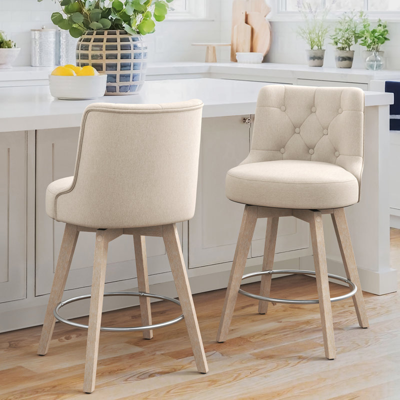 Tabouret de comptoir pivotant 26,7 po Arleine, Blanc