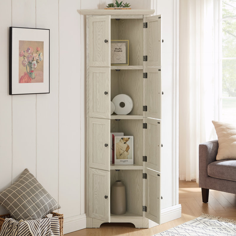 Storage Cabinet with 8 Doors, White