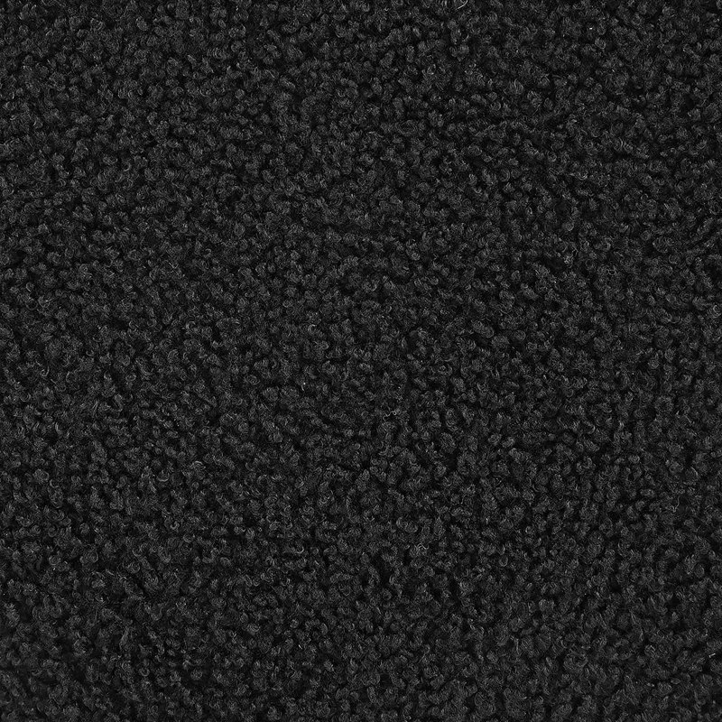 Repose-pieds rond avec rangement en simili peau de mouton, Noir