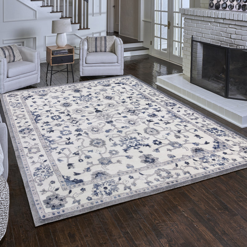 Tapis ivoire Gufran Jaffa (5 pi 3 po x 7 pi), Rectangle 6 pi 6 po x 9 pi 6 po