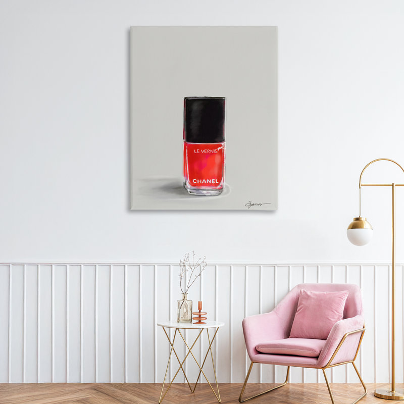 Toile pour vernis à ongles rouge Classy, design par Mary Sparrow, H 40 po x l 30 po