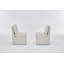 Chaise de salle à manger rembourrée en lin avec roulettes et espace de rangement - ensemble de 2, parfaite pour une utilisation moderne et polyvalente-916525367