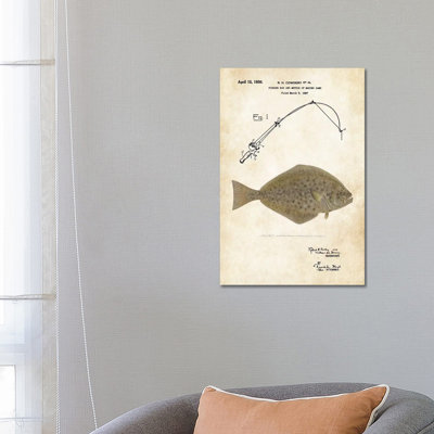 Halibut Fishing Lure by Patent77 - Wrapped Canvas Gallery-Wrapped Canvas Giclée