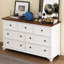 Ensemble de lit capitaine 3 pièces en bois avec lit gigogne, table de chevet et commode-115454413