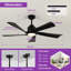 Ventilateur de plafond d'intérieur à pales en ABS 52 po avec éclairage à DEL à intensité variable Karlena, télécommande, 3CCT, 6 vitesses, moteur CC réversible silencieux-1095044105