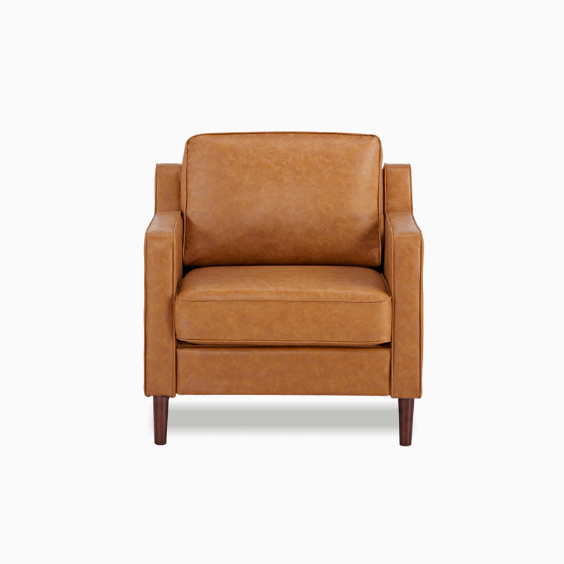 Artdeco Home Keven Camel Faux Leather Armchair, Similicuir orange