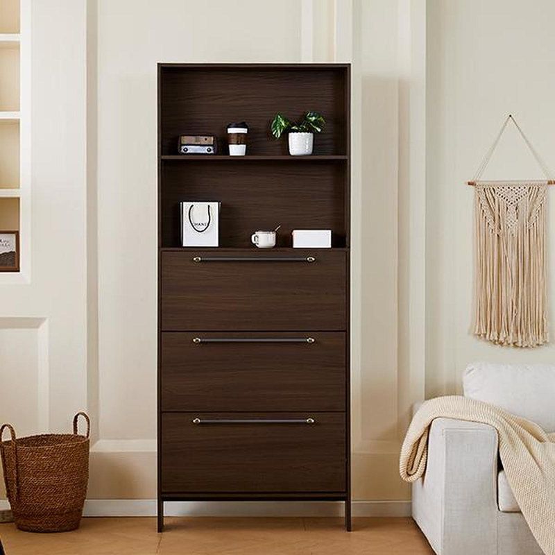 Armoire à chaussures à tiroirs rabattables en MDF peu encombrante pour un vestibule élégant
