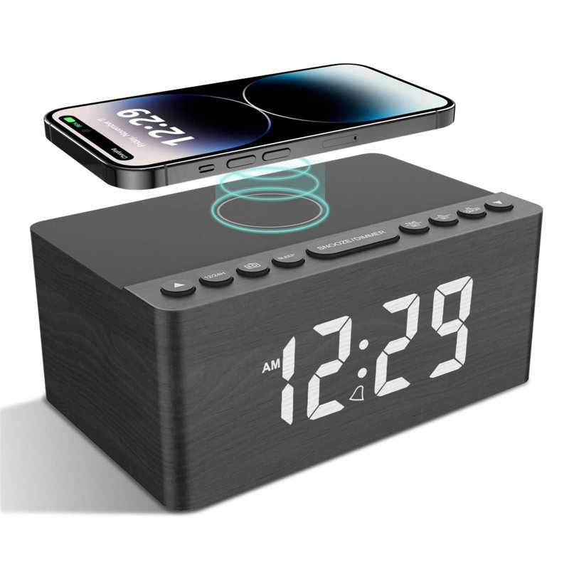 Digital Electric Alarm Tabletop Clock, Black