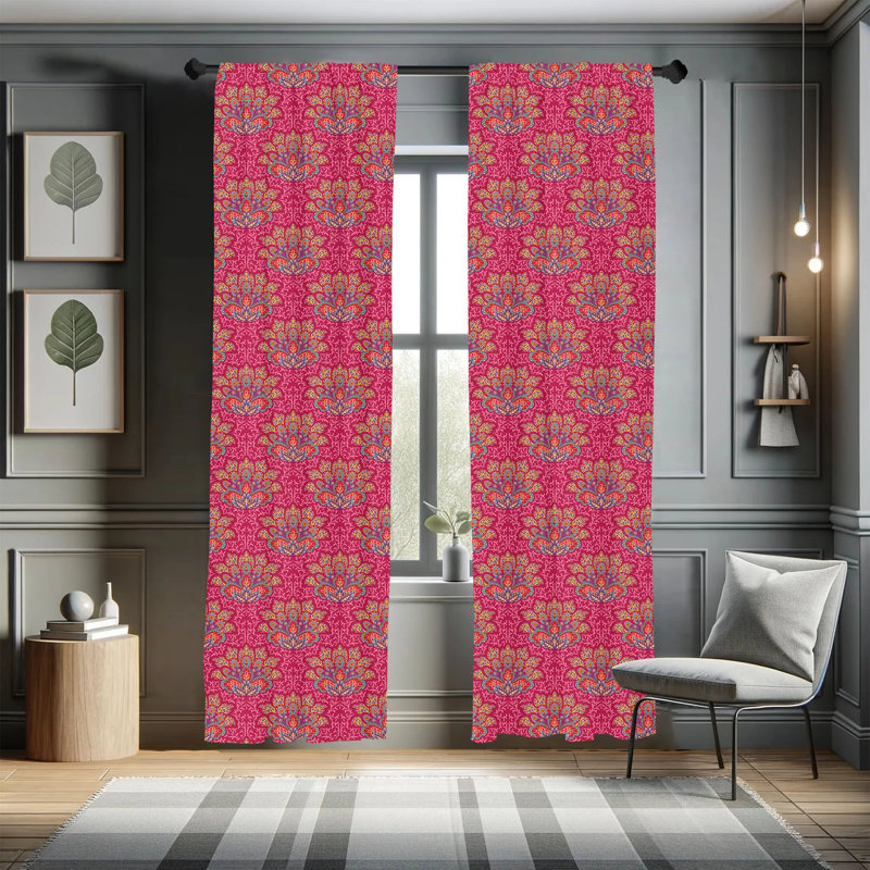 Lotus Semi-Sheer Rod Pocket Curtain Panels, 28" x 95"