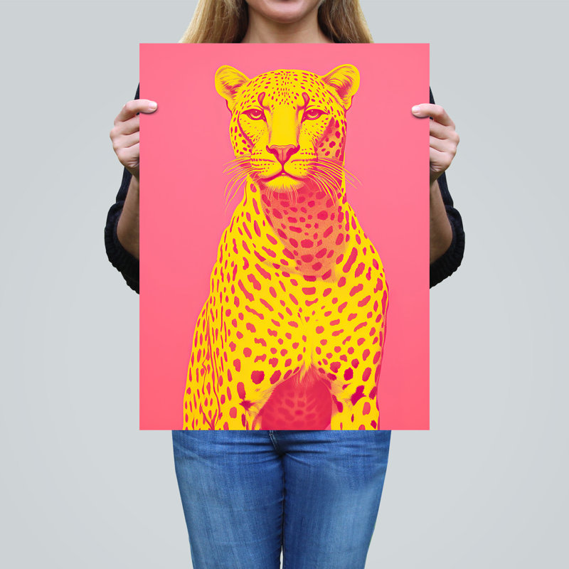 Wall Art Print Cerise Cheetah Bold Animal Pink Living Room