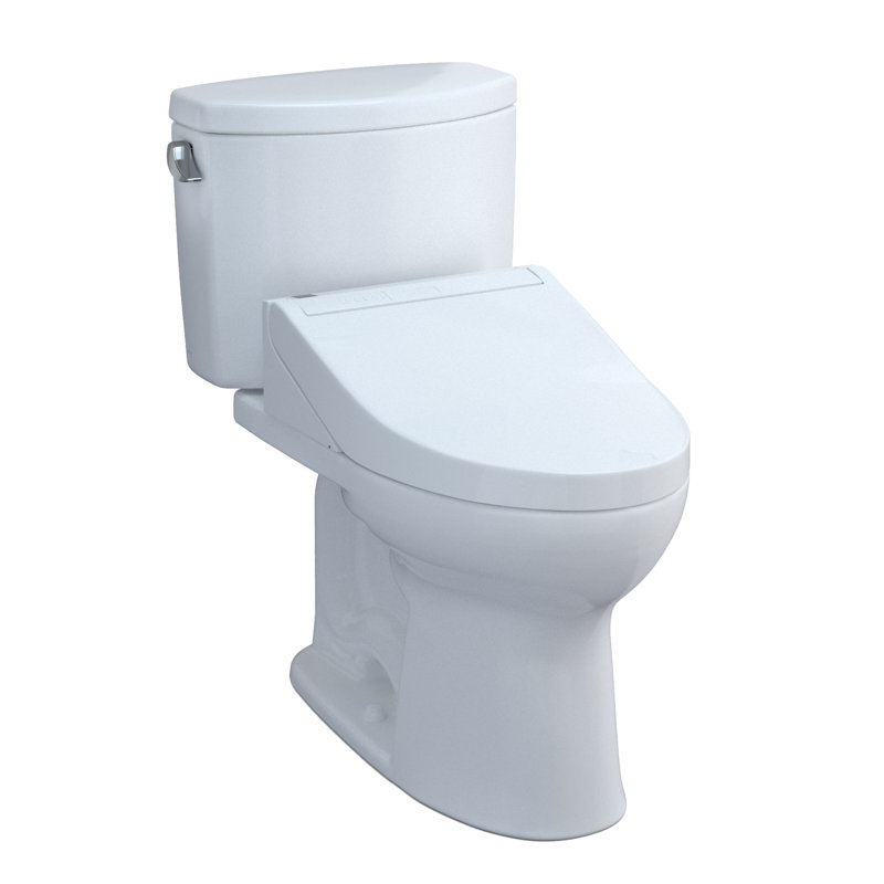 Toilette allongée deux pièces 1,28 GPF TOTO® WASHLET + ® Drake® II et siège de bidet WASHLET + ® C5, blanc coton