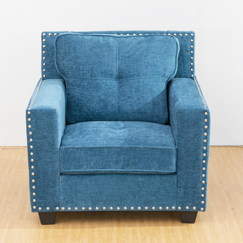 Fauteuil capitonné en chenille de 34,5 po de large Nahamas
