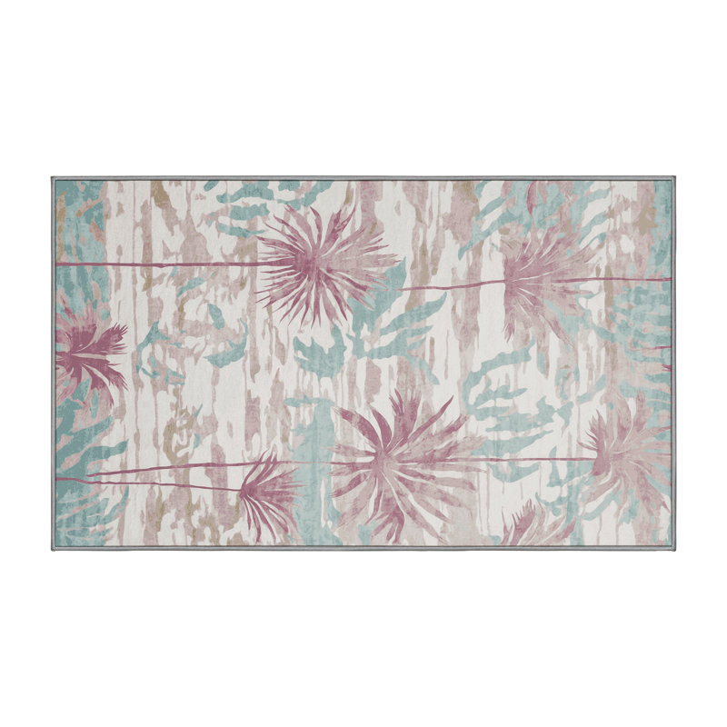Machine Washable Gray Area Rug, Runner 2' x 4'